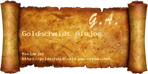 Goldschmidt Alajos névjegykártya